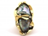 A Massive Gold and Abalone Pearl Ring, c1970-2